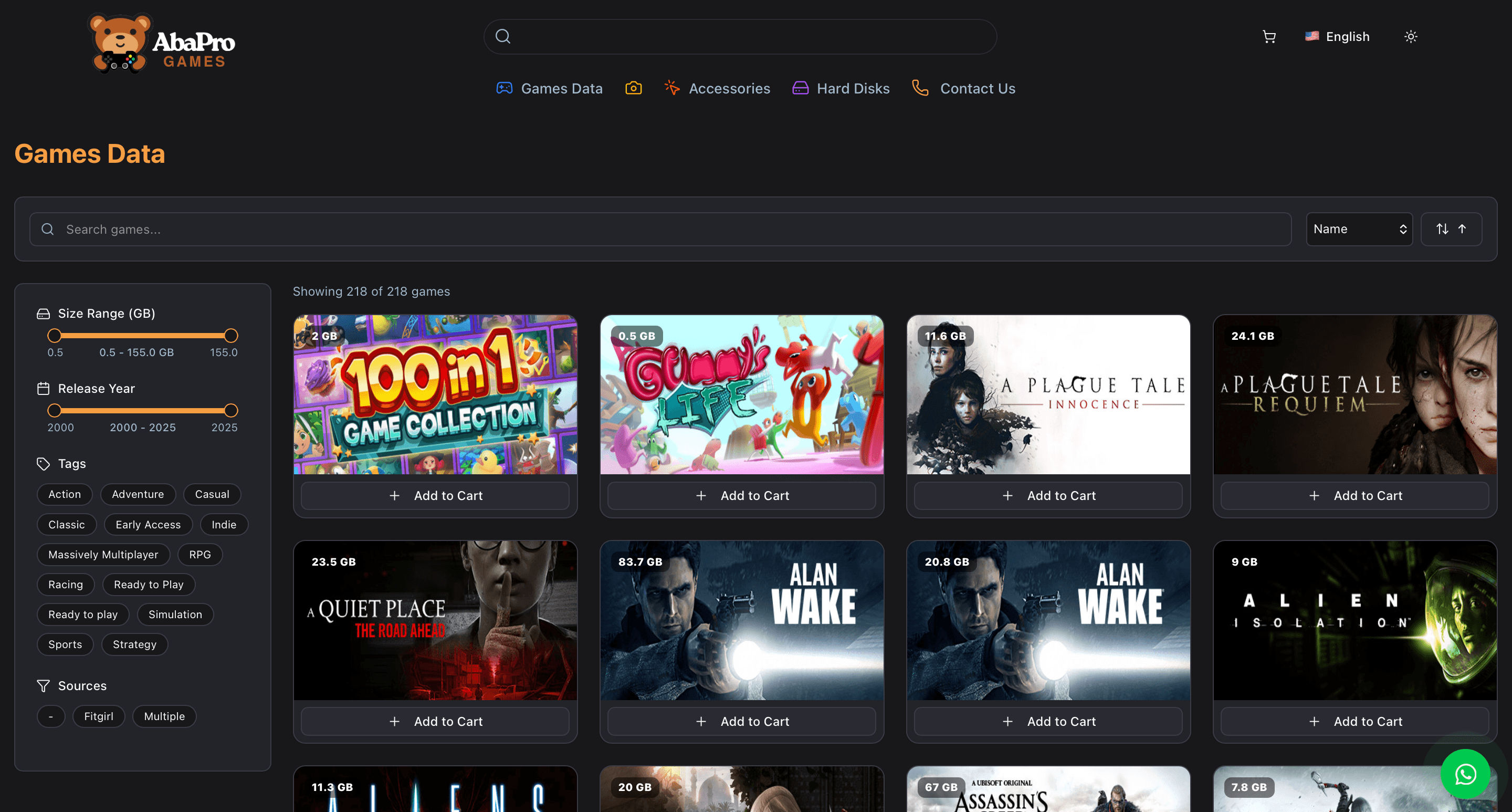 AbaPro Games website project